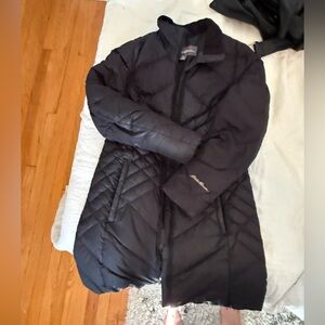Eddie Bauer Black Longline Quilted Parka Jacket